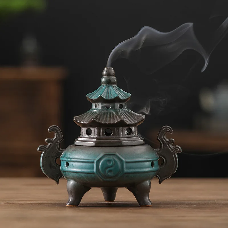 Bagua Tai Chi Ceramic Incense Burner Tea Ceremony Aromatherapy Desktop Creative Household Decor Holiday Gift