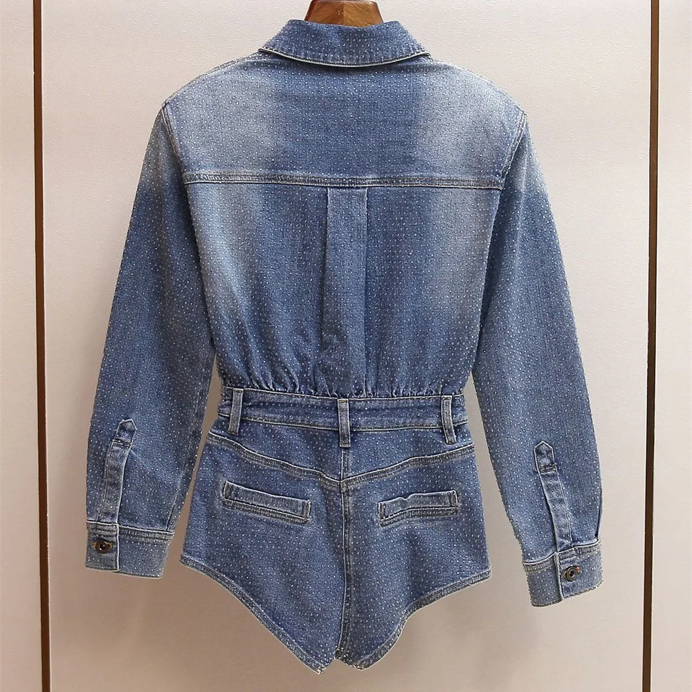 2026 Tuta da donna primaverile con cintura, abbellimenti di strass, body, abbigliamento da donna, reggiseno T-shirt da festa di nuova moda Y2K