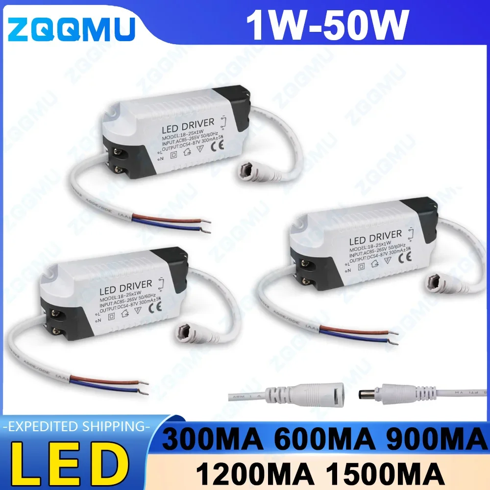 12W 18 25W 36W 48W 50W LED Driver Power Supply Transformer AC85 265V Output 300MA 600mA 900MA 1200MA 1500MA DC54 80V for Panel