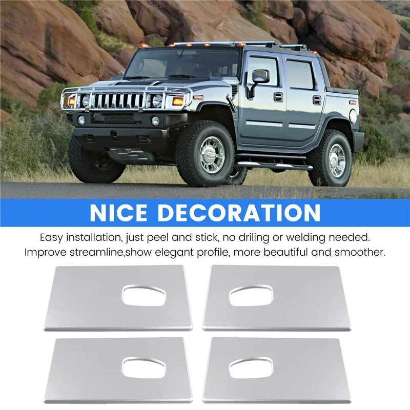 

L10A алюминиевая хромированная заготовка, накладка на внутреннюю дверную ручку, накладки против царапин для Hummer H2 SUV SUT 2003-2007