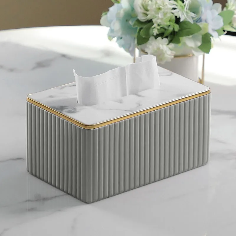 Tissue Box Living Room Light Luxury High-end Simple Home Dining Table Creative Design High-end Leather Tissue Box Ins Style