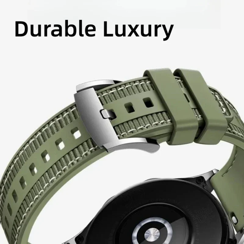 22mm Silicone+Woven Strap For Huawei Watch GT6 Pro GT5 GT4 46mm Official Nylon Braided Bracelet Band Huawei Watch 5/4/3 Pro Belt