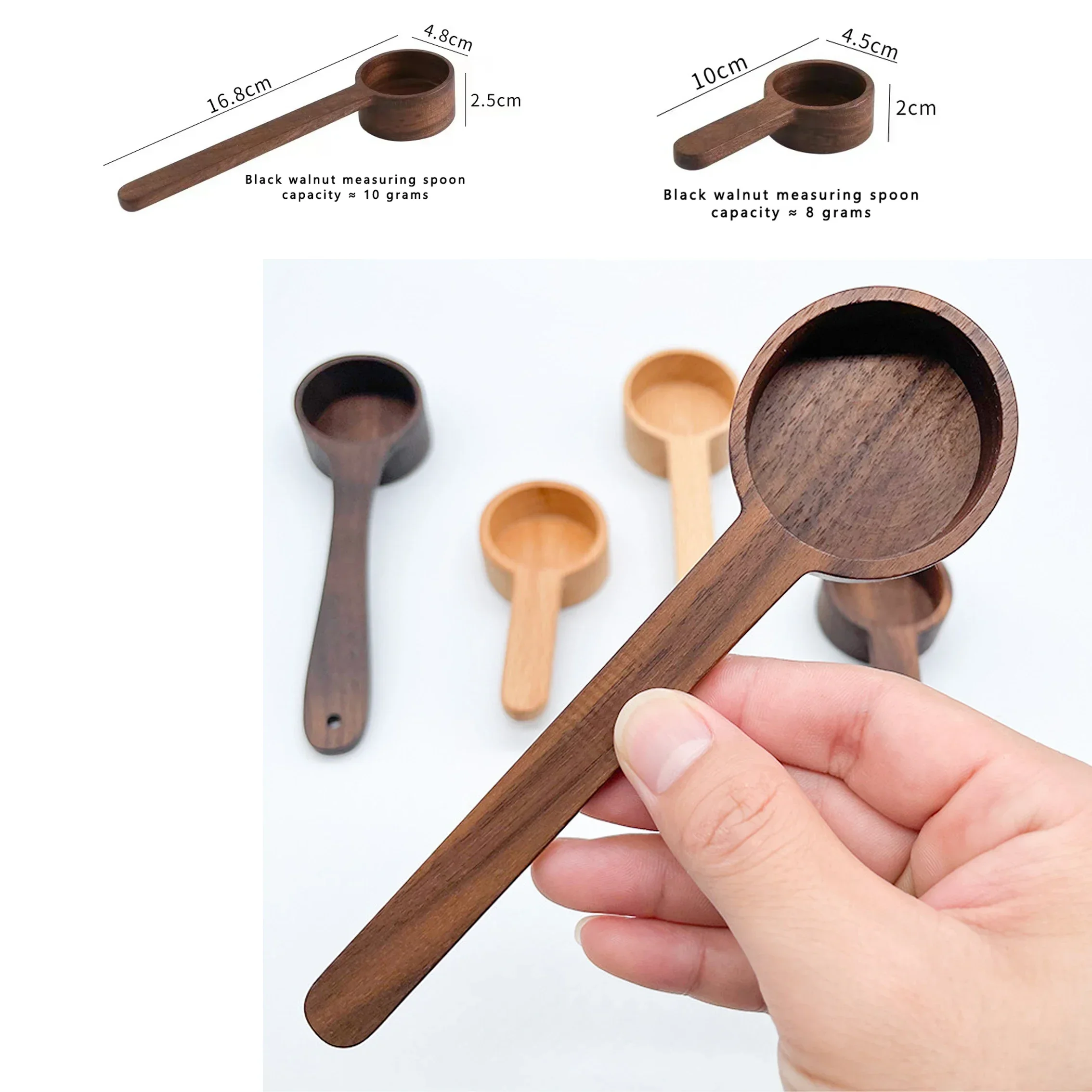 Home Wooden Measuring Spoon Set Kitchen Measuring Spoons Tea Coffee Scoop Sugar Spice Measure Spoon Measuring Tools for Cooking