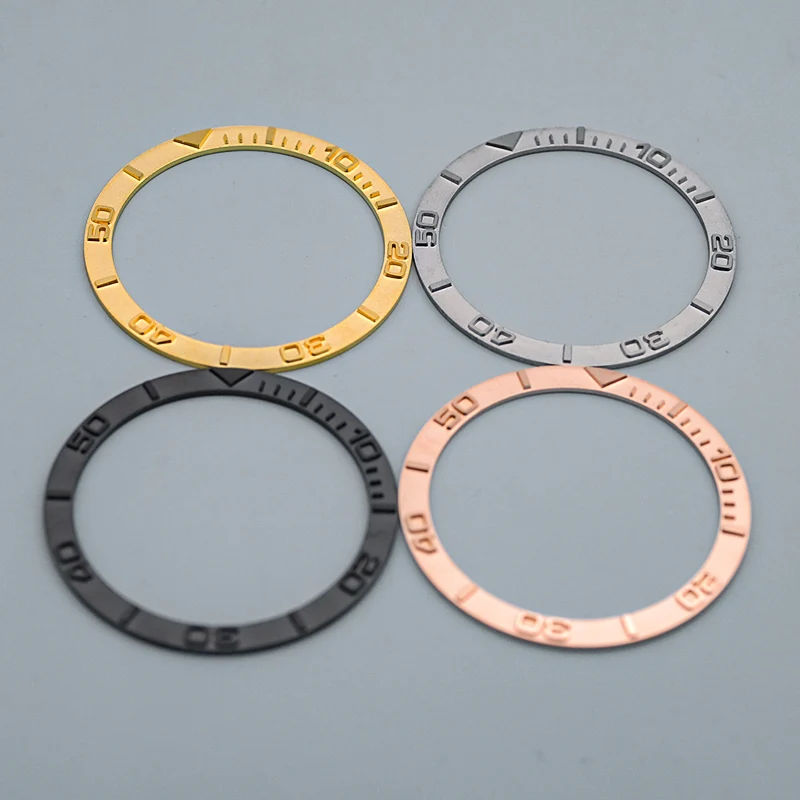 Mod 38mm*31.6mm Flat Copper Watch Bezel Insert Rings Fits Seiko SKX007 SKX009 SRPD Watch Case NH35 NH36 Movement Watch Parts