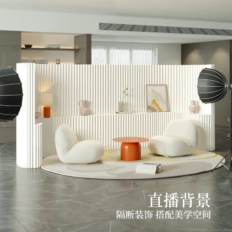 Customizable color live broadcast commercial school folding mobile fence background wallpaper screen storage partition organ pap
