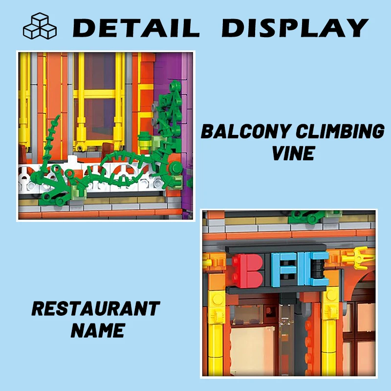 Mini décennie s de Construction de Restaurant Cubain, Modèle Street View Modulaire, Décoration de Bureau, Jouets d'Assemblage pour Enfants, Cadeaux