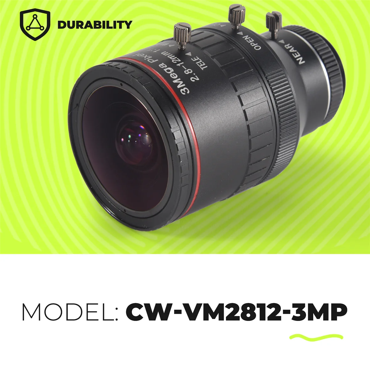 SLQZT Obiettivo industriale Zoom manuale con iride 2.8-12mm 3MP Obiettivo con attacco C Accessori per fotocamera con obiettivo CCTV