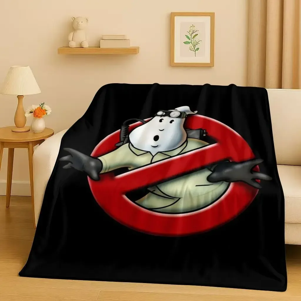 3D Horror Movie G-Ghostbusters Cartoon Flannel Blanket,Ultra Soft Warm Plush Throw for Home Bedroom Bed Sofa Cover Office Kids