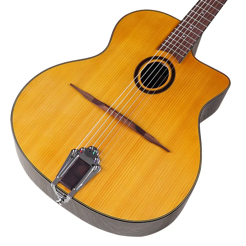 Django 41inch Acoustic Guitar Round Hole Spruce Wood Top Gypsy Swing 6 String High Gloss Finish Folk Guitar Jango