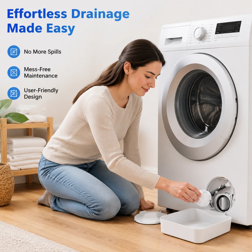 Washing Machine Drain Tray Set, Universal Washing Machine Drain Funnel, Cleaning Lint Filter Drip Tray, Water Collection Tray, Prevents Floor Leaks, Drain Tray, Water Guide Board, 3Pcs Mounting Nuts