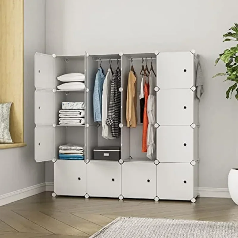 Closet Organizers, 16 Cubes Storage Shelf, Closet Organizers and Storage for Clothes, Portable Closet Wardrobe