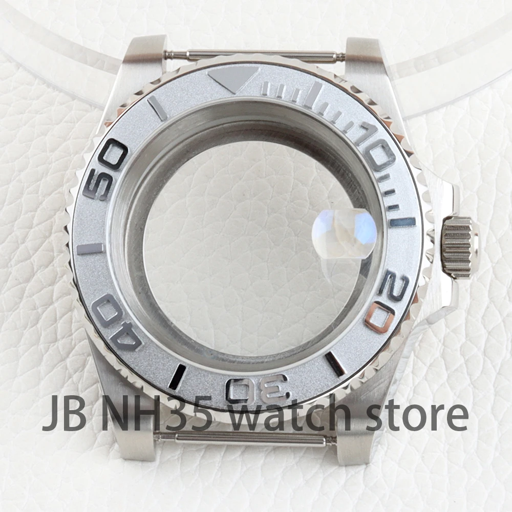 40mm Watch Case NH35 for Yacht-master Style NH34 NH35 NH36 NH38 movement Sapphire Glass Black Ceramic Bezel 20mm Width Strap