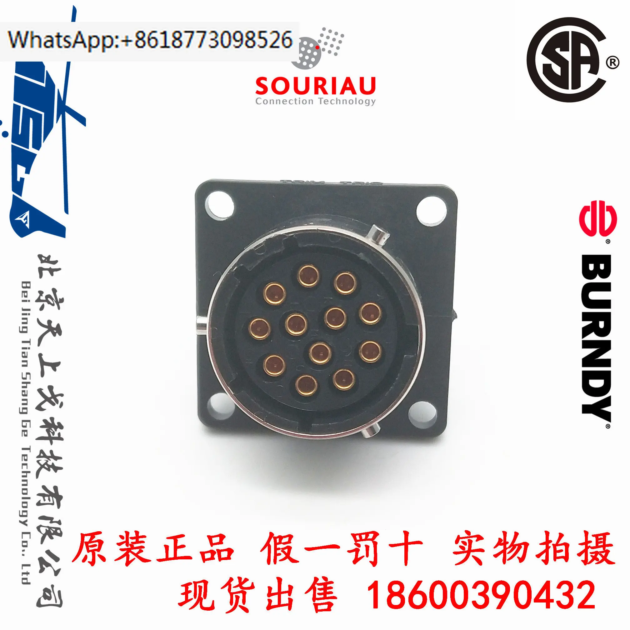 BURNDY SourIAU Industrial 12 core socket female base 12 core female base+12 sockets