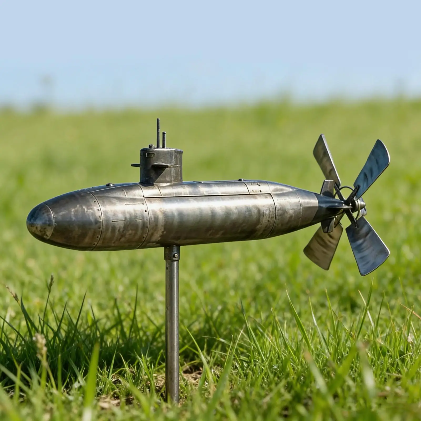 Submarine Wind Spinner Garden Submarine Wind Sculpture Decor Decorative Windmill for Front Yard Patio Porch Backyard Lawn Flower
