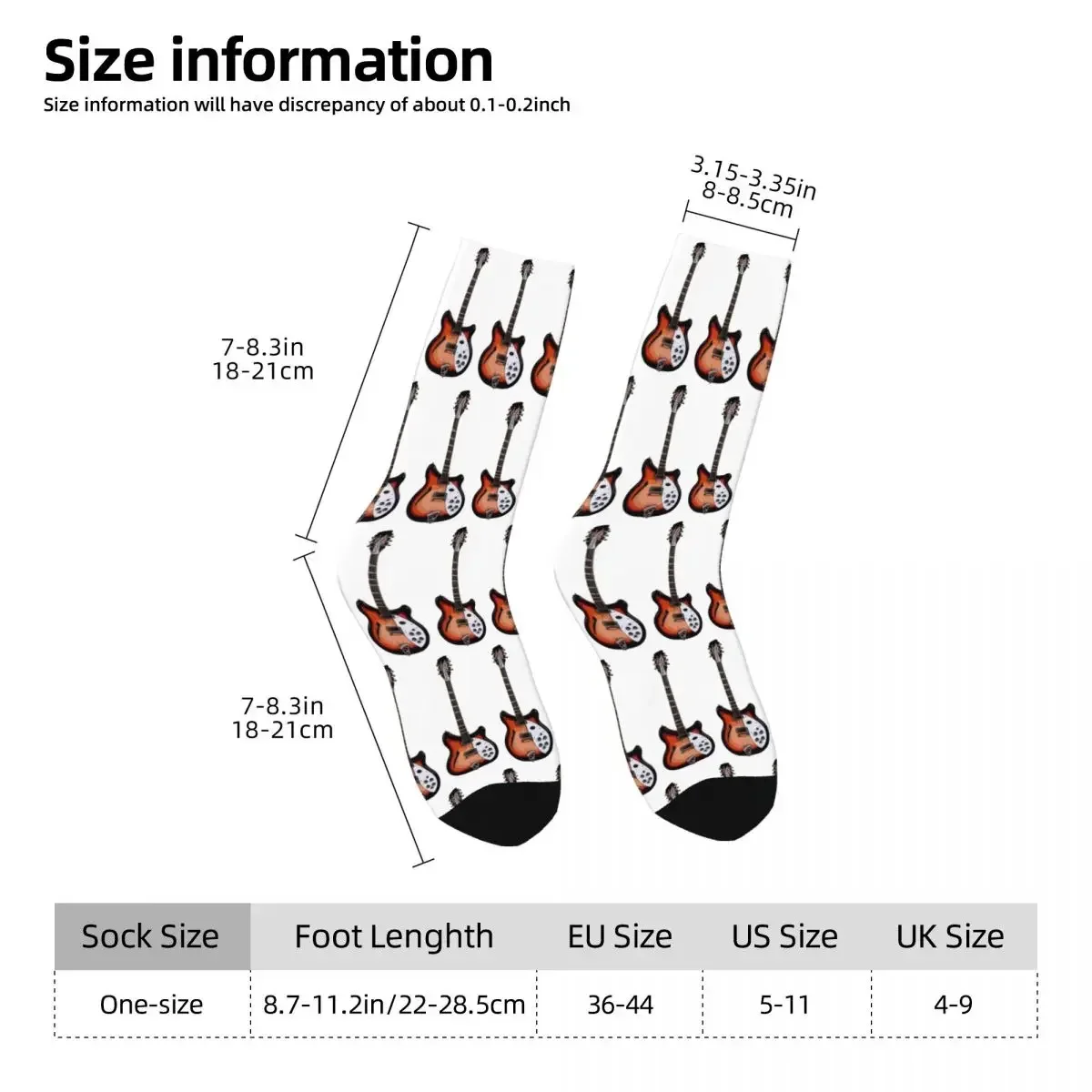 Rickenbacker 360 Sketch Socks Harajuku Sweat Absorbing Stockings All Season Long Socks Accessories for Man's Woman's Gifts