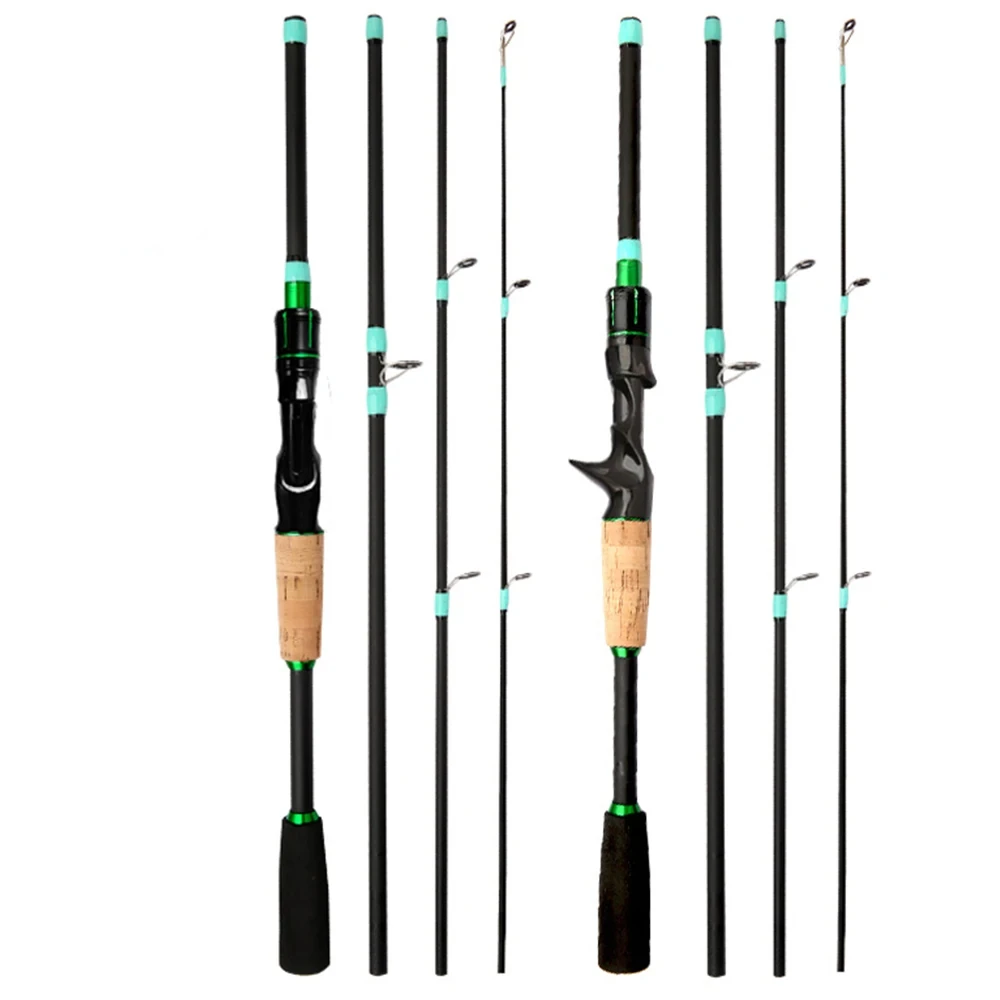 Canne da pesca con esca 1.8-2.1m 4/5 sezioni in fibra di carbonio leggera spinning canna da baitcasting ML Action 3.5g-14g calamari polpo pesca in barca