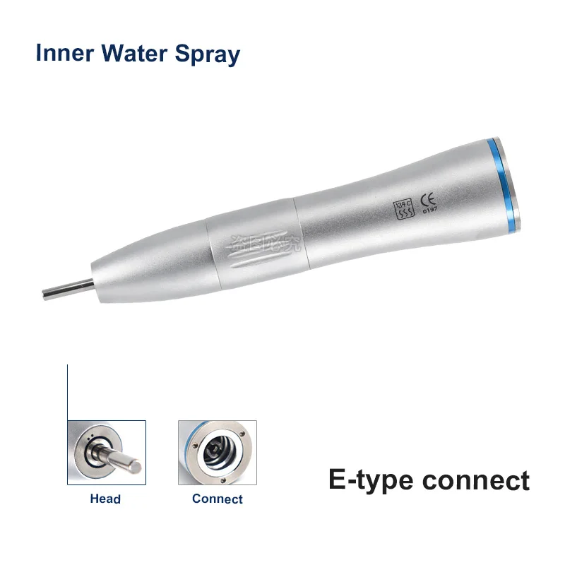 Dental Straight Handpiece and Contra Angle Low Speed Inner Water Spray Handpiece 1:1 Ratio Without Light For Dentist