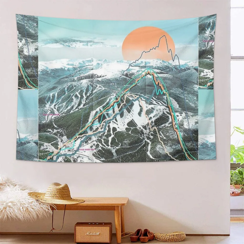 

Ski Map Tapestry Aesthetic Room Décor Wall Hogar Decorating