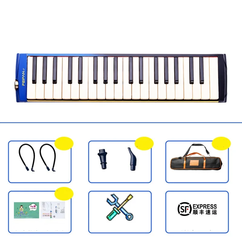 Melodica 37 Key Wind Musical Instrument Portable for Beginner Daily Learning Practice & Stage Performance