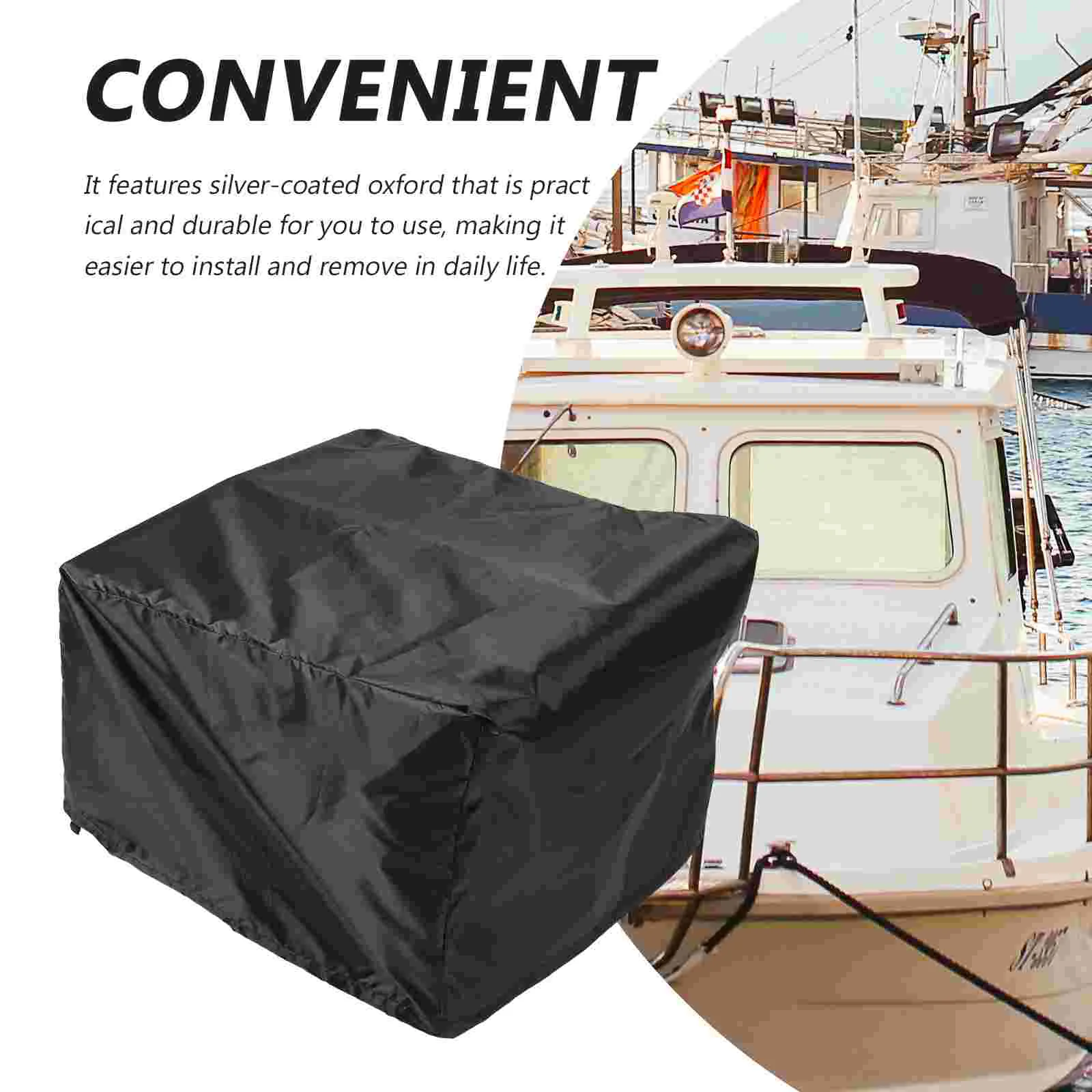 s Waterproof Boat Seat Cover Silver Coated Oxford Sunproof Rainproof Dustproof Foldable Chair Black Fishing Accessories