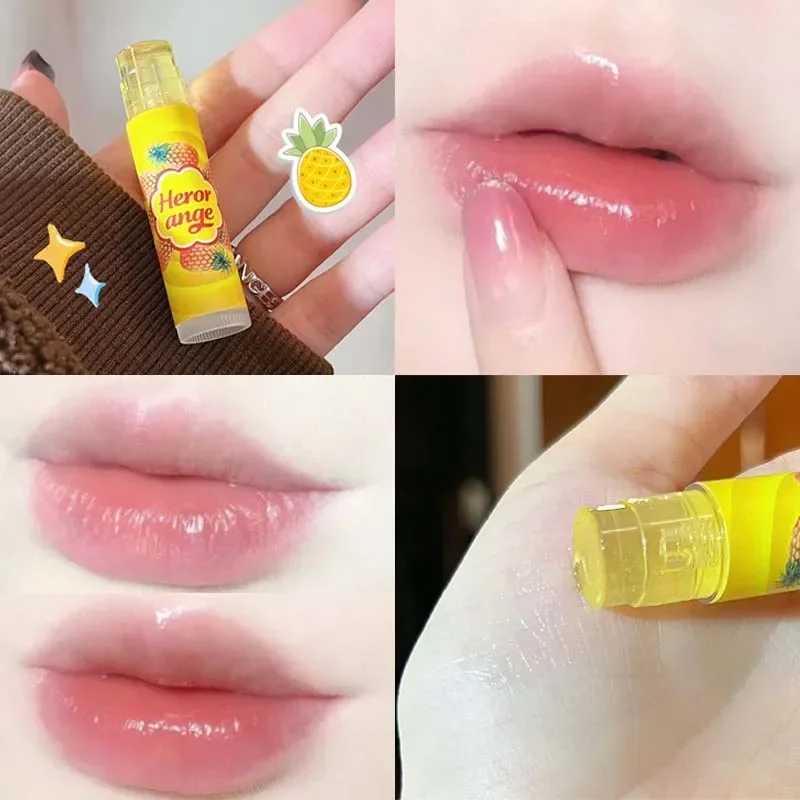 Fruit Flavor Natural Lip Balm Long Lasting Moisturizing Lipstick Base Cute Makeup Anti-Cracking Korean Lip Skin Care Cosmetics