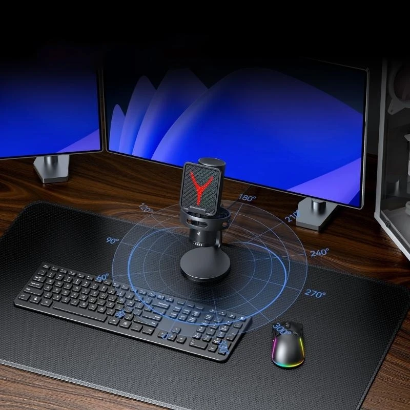 Microfone condensador USB com suporte para PC Gaming Streaming Podcasting 83CE