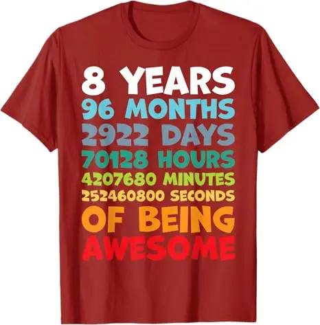 Bruh, es ist mein 8. Geburtstag, Gamer-T-Shirt, Level 8 freigeschaltet, fantastisch seit 2018, 8. Geburtstag, Gaming-Spruch-T-Shirt, Neuheitsgeschenk-Kleidung – Detail 3