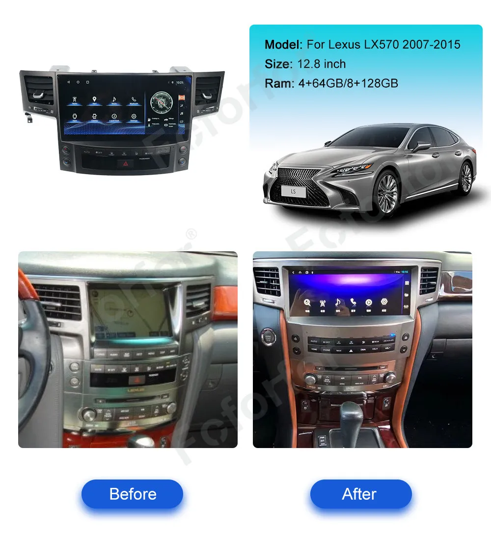 

12.8 Inch Android12 Digits Screen For Lexus LX570 2007-2015 Air Control Multimedia Car Radio GPS Navigation Auto Stereo HeadUnit