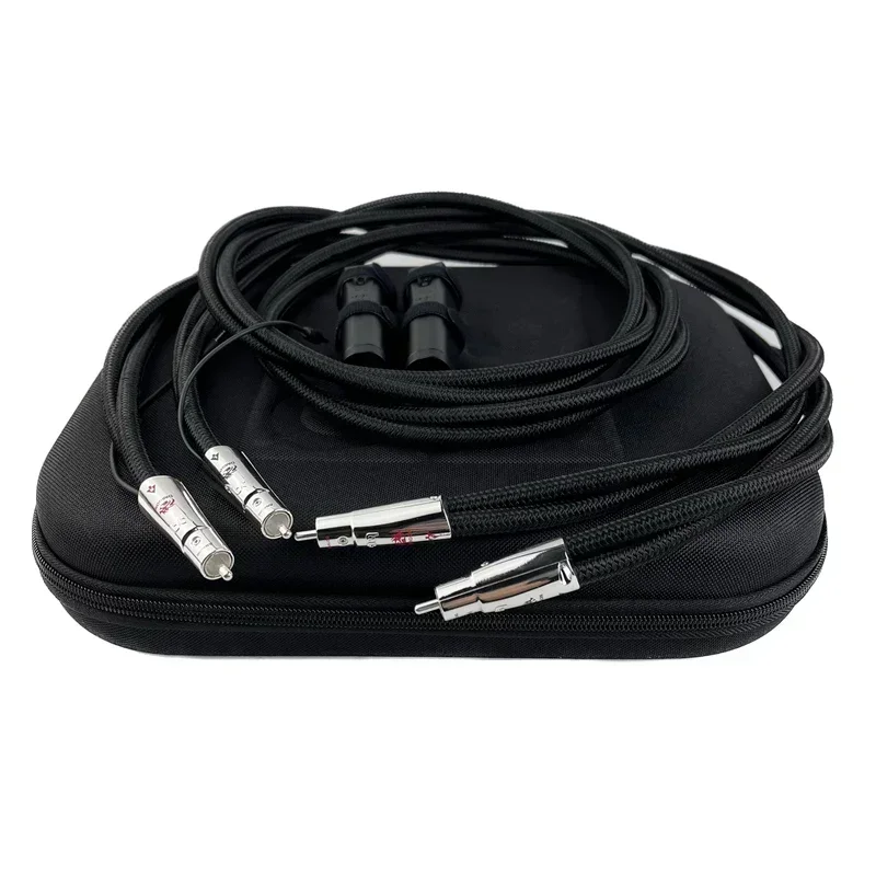 Pair Audiophile Dragon RCA Cable PSS Pure Silver HiFi Audio Interconnect Line with Noise-Dissipation System