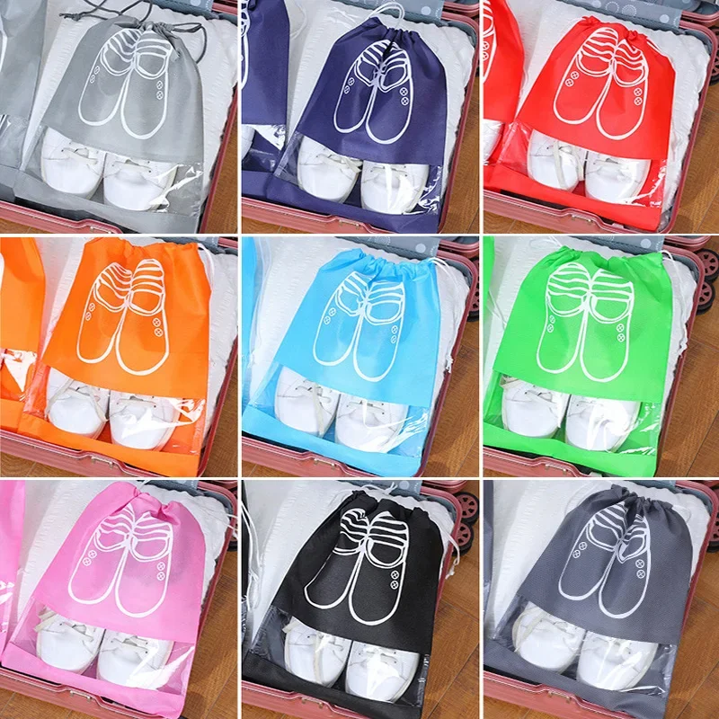 1pcs Non-woven Fabric Dust-proof Shoe Storage Bag Shoes Organizer Waterproof Pocket Travel Portable Bag Household Shoe Cover