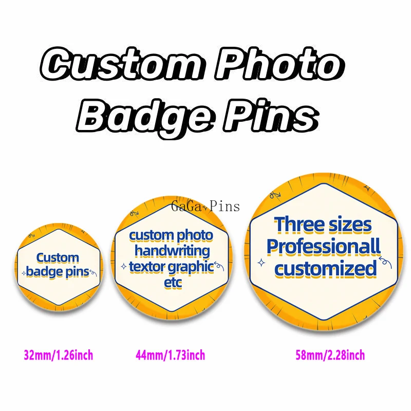 Broches de 32/44/50/58MM, insignias personalizadas hechas a mano para cómics/estrella/animales/anime/amante/bebés/Etc., alfileres para cualquier foto, regalos de joyería de moda