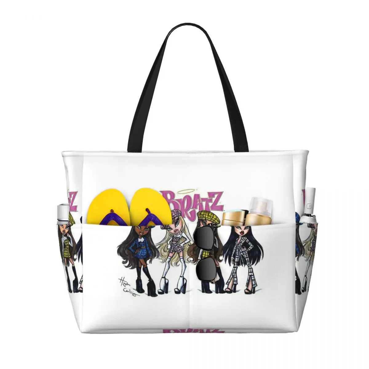 

Bratz Rock Angelz Doll Пляжная большая сумка Спортивная сумка для занятий йогой в тренажерном зале Большая большая сумка Женская дорожная сумка Сумка для фитнеса