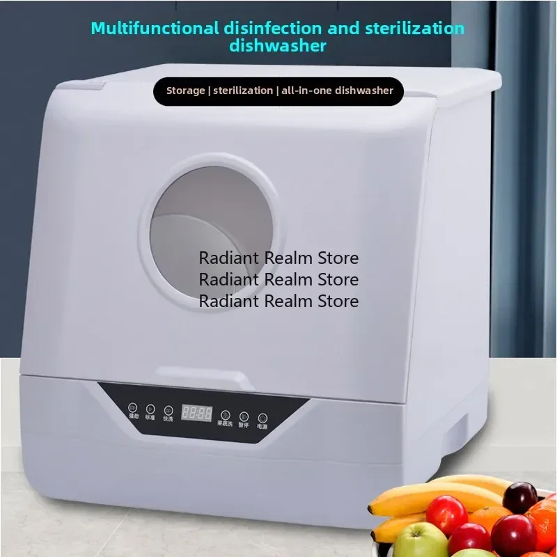 Countertop Automatic Dishwasher, 110V/220V Optional Plug, Mini Portable Dish Washing Machine for Home