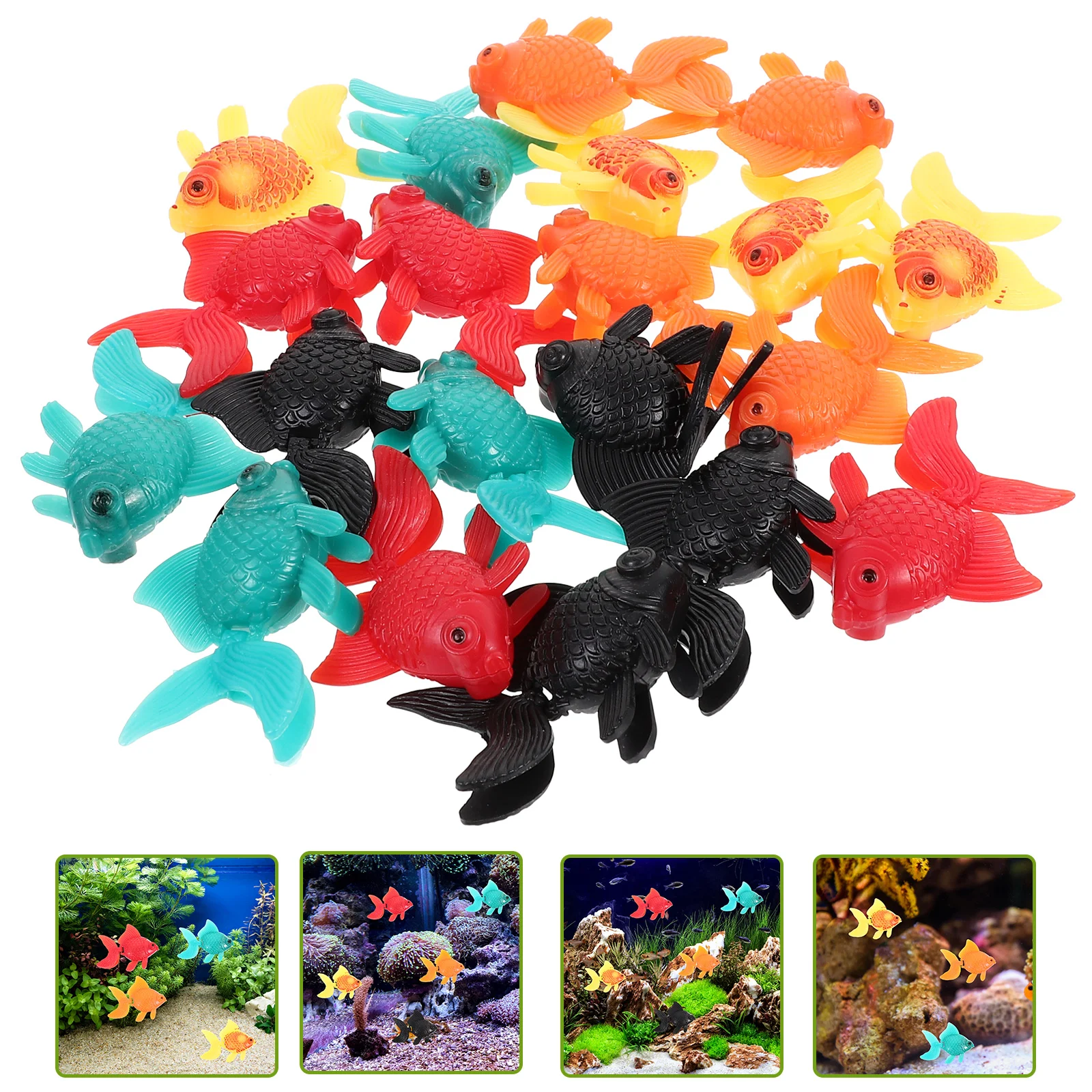 

20 Pcs Artificial Goldfish Toy Aquarium Ornament Bowl Glodfish Model Plastic Illustration Kids Shower Toys