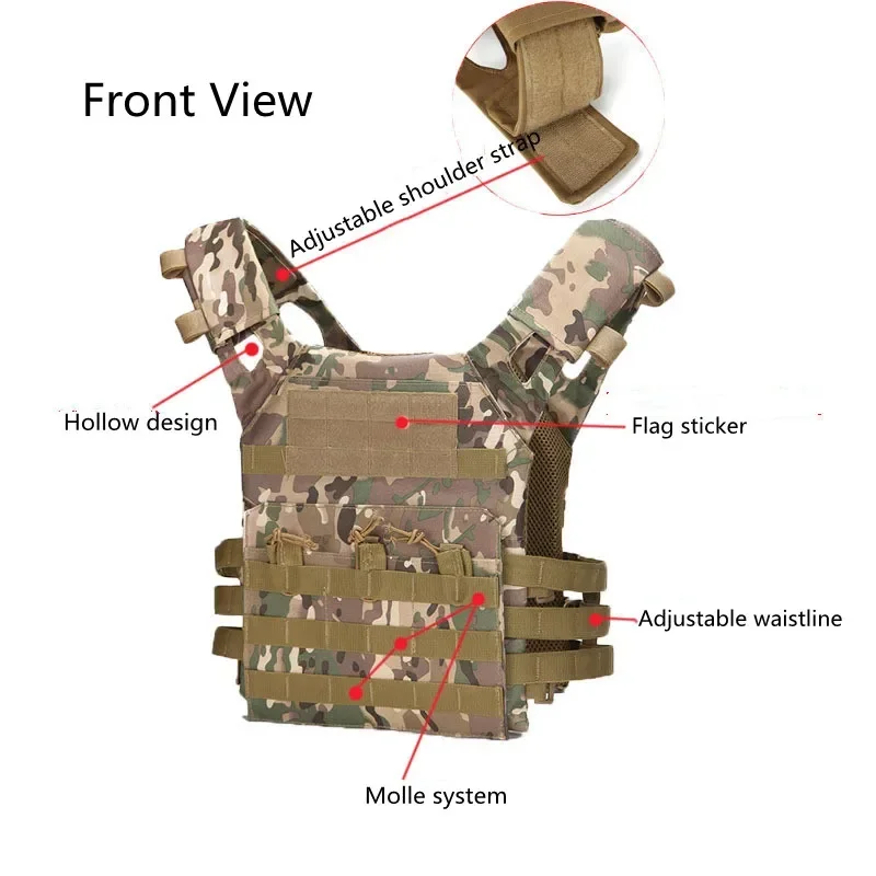 

Tactical Training Vest Adjustable Durable Modular Outdoor Hunting Fishing Vest Cs War Game Equipment Plate Carrier Chest Rig