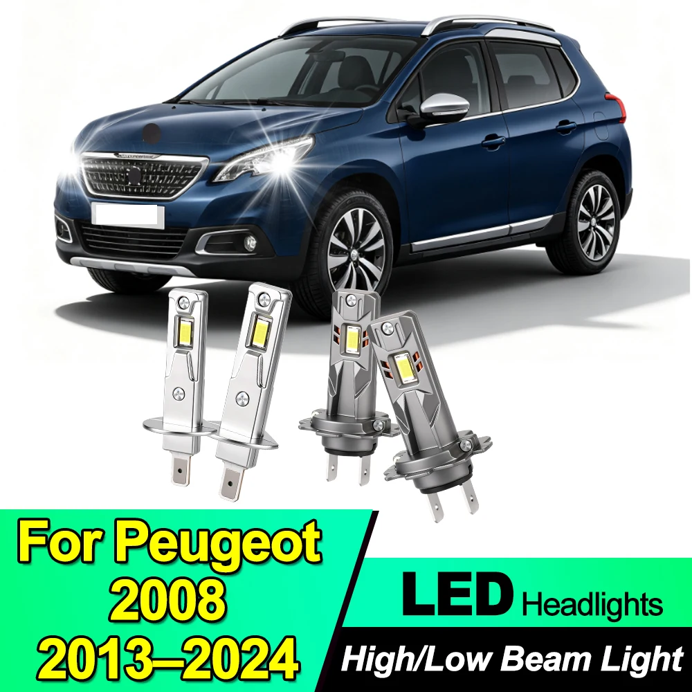 Roadsun Car Led Headlight High Low Beam Canbus Headlamp Bulb 50000Lm For Peugeot 2008 2013-2024 2023 2022 2021 2020 2019 2018