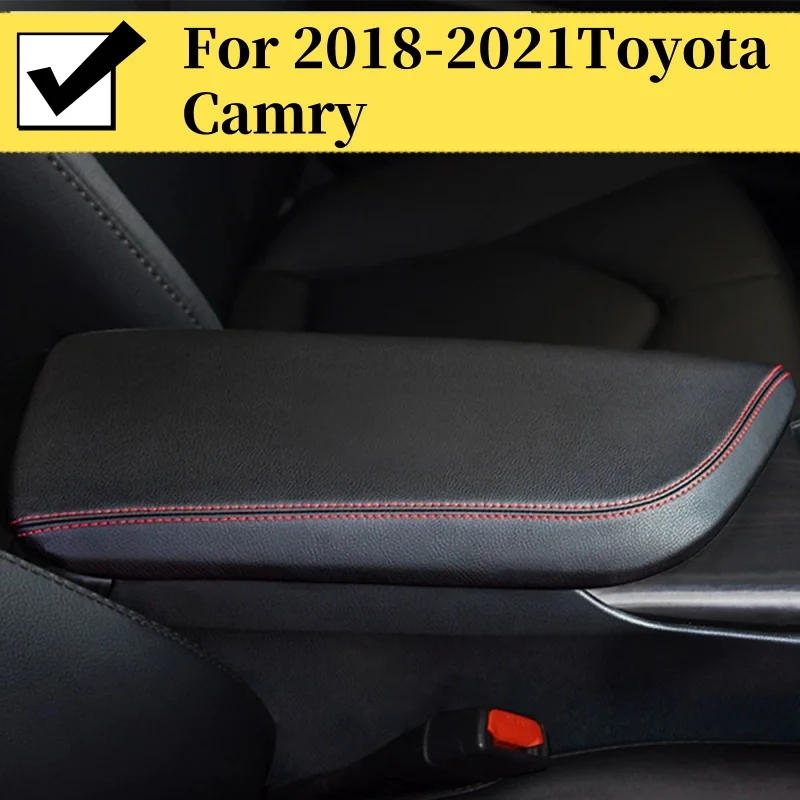 

Перчатки для автомобиля, черный кожаный чехол из микрофибры, подлокотник, дышащий противоскользящий автомобильный интерьер для Toyota Camry 2018 2019 2020 2021