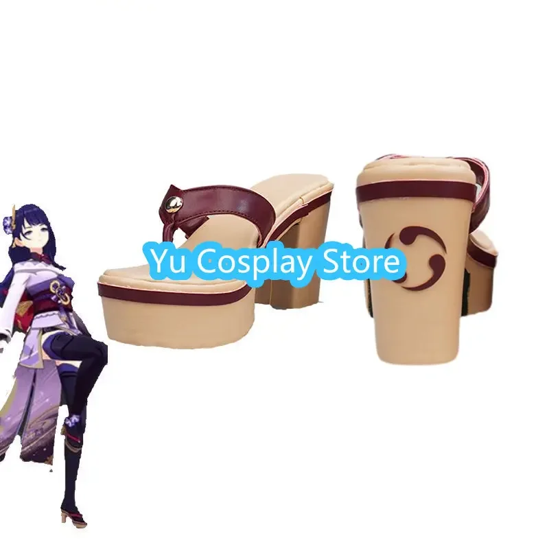 

Yu-Cosplay Raiden Ei Beelzebul Cosplay Shoes Game Genshin Impact Raiden Shogun Cosplay Prop Halloween Carnival Boots Custom Made