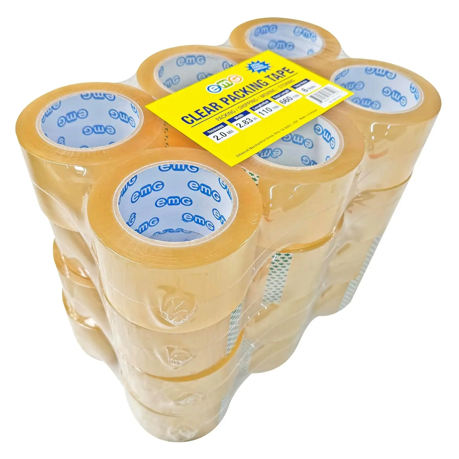 

Clear Packing Tape - 2.83" Wide x 110 Yards Long x 2.0 MIL Thick, High Vicosity - 24 Pack (4 x 6 Pack) - Seal Your Packa