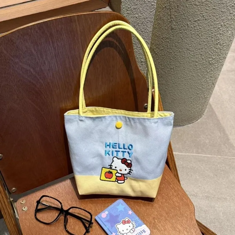 2025 جديد مرحبا كيتي أنيمي Kawaii سانريو حقيبة التخزين عادية لطيف الكرتون حقيبة يد سعة كبيرة حقيبة تسوق هدايا للفتيات