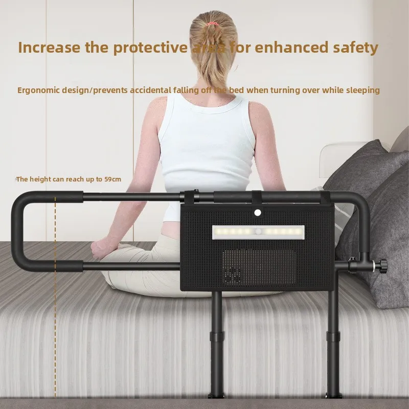 حاجز مساعدة للسرير لمقبض أمان قابل للطي وقابل للتعديل لكبار السن، مساعد بجانب السرير بدون مثقاب مع دعم قلاب، أداة إمساك متعددة الوظائف #2