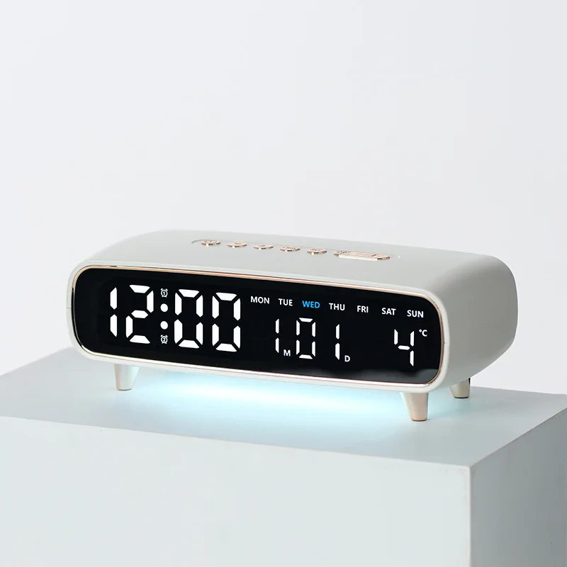 LED digitale wekker Spraakbediening Temperatuur Datum Weektimer Helderheidsaanpassing Elektronische klok met omgevingslicht