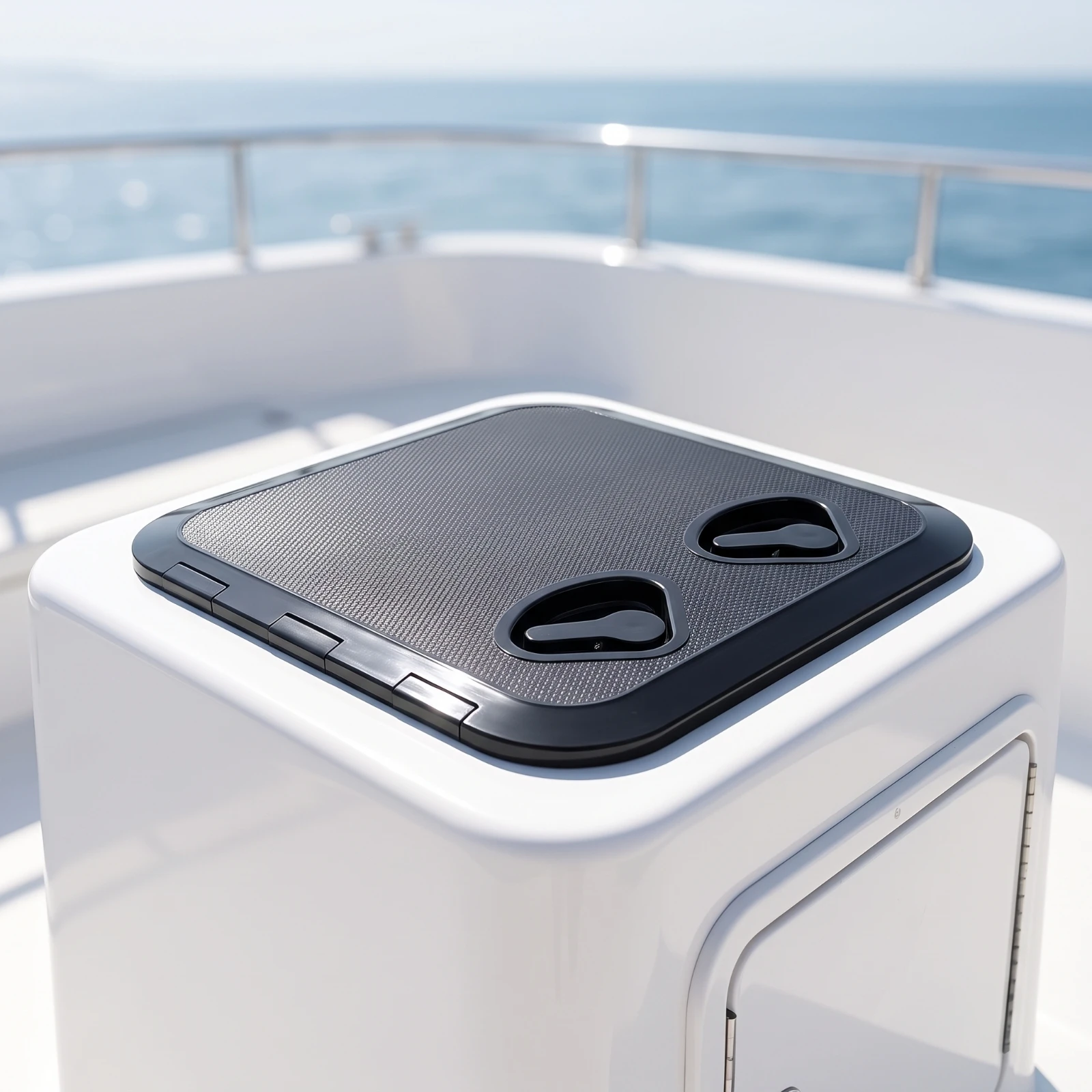 Marine Deck Access Hatch Weatherproof Boat Hatch with Pull Latch Corrosion-Resistant Rectangular for Yacht Builders, Boats