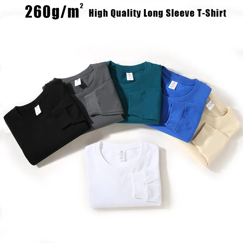 High Quality Cotton Men\'s T-Shirts Long Sleeve Slim Men T-Shirt Young Man Pure Color Tops Tees Shirt O-Neck For Male Boys Tshirt