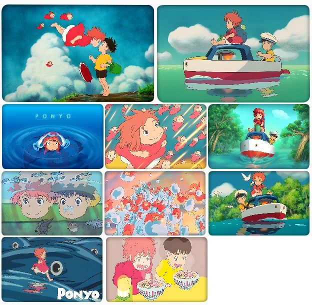 Studio Ghibli Anime Ponyo en el acantilado Anime película frontal mate pegatina cubierta para Chip pequeño tarjeta de crédito tarjeta de débito