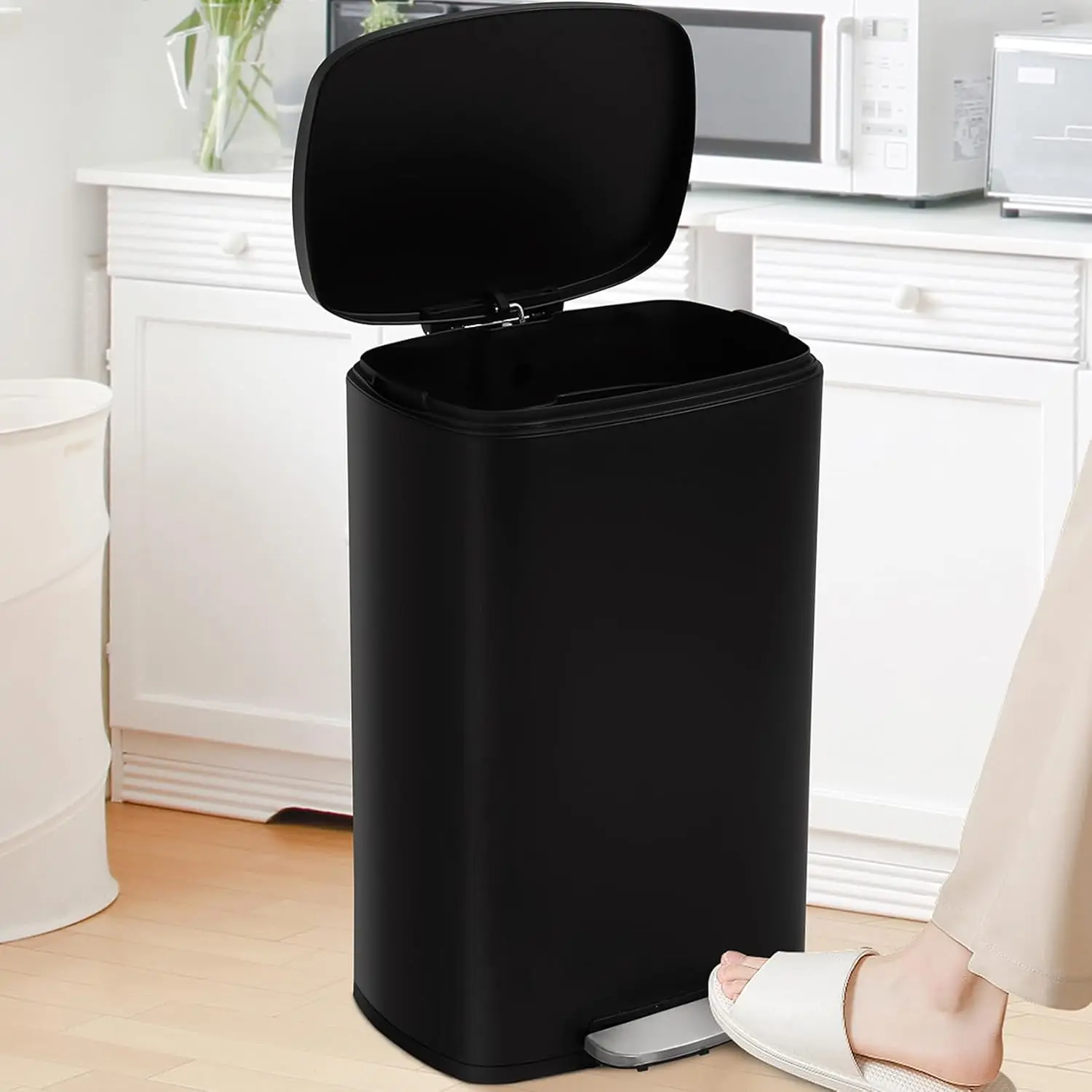 

Мусорное ведро на 13 галлонов (50 л) с крышкой, кухонный контейнер для мусора из нержавеющей стали со съемным внутренним ведром и крышкой, на заказ