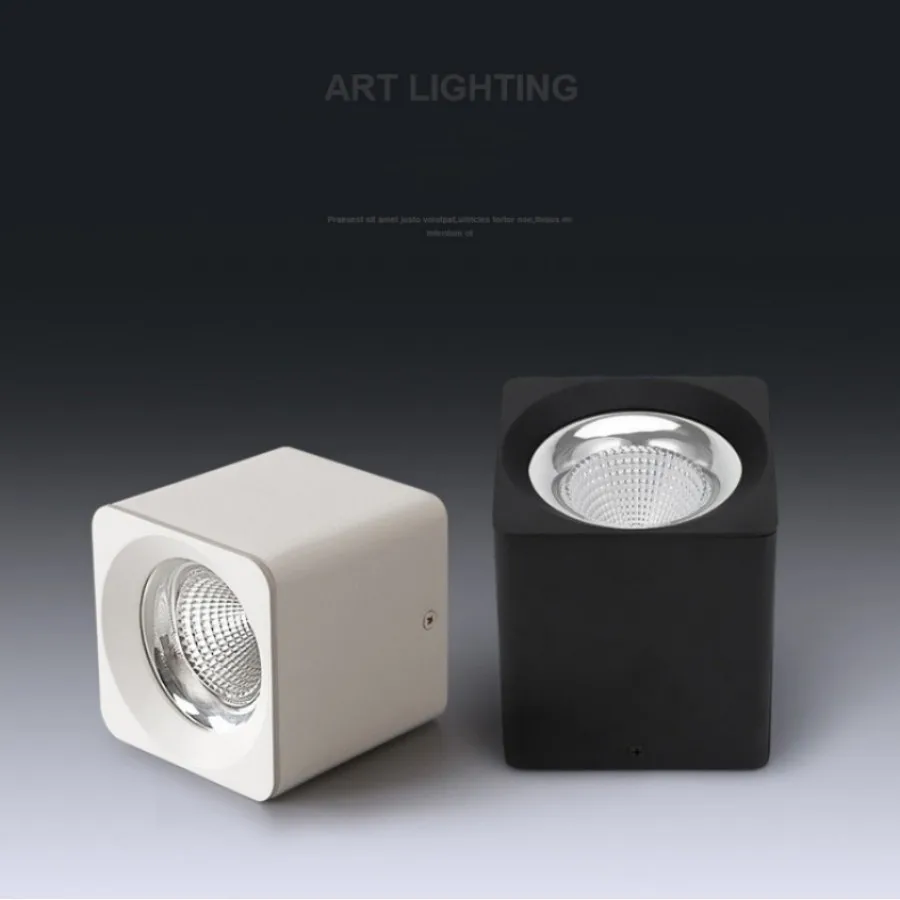 Square spotlights without holes LED Dimmable Downlights 7W12W15W 18w COB LED Ceiling lamp Spot Lights AC85-220v Indoor Lighting