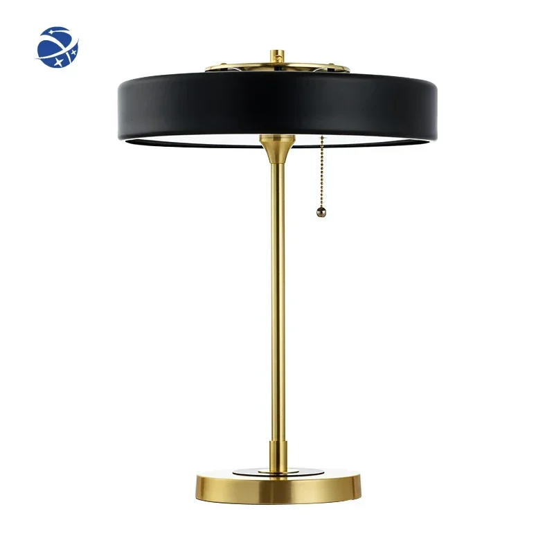 Bedside desk lamp led lamp designer Fashion black table light hotel study pull chain lighting office iron light metal table Lamp