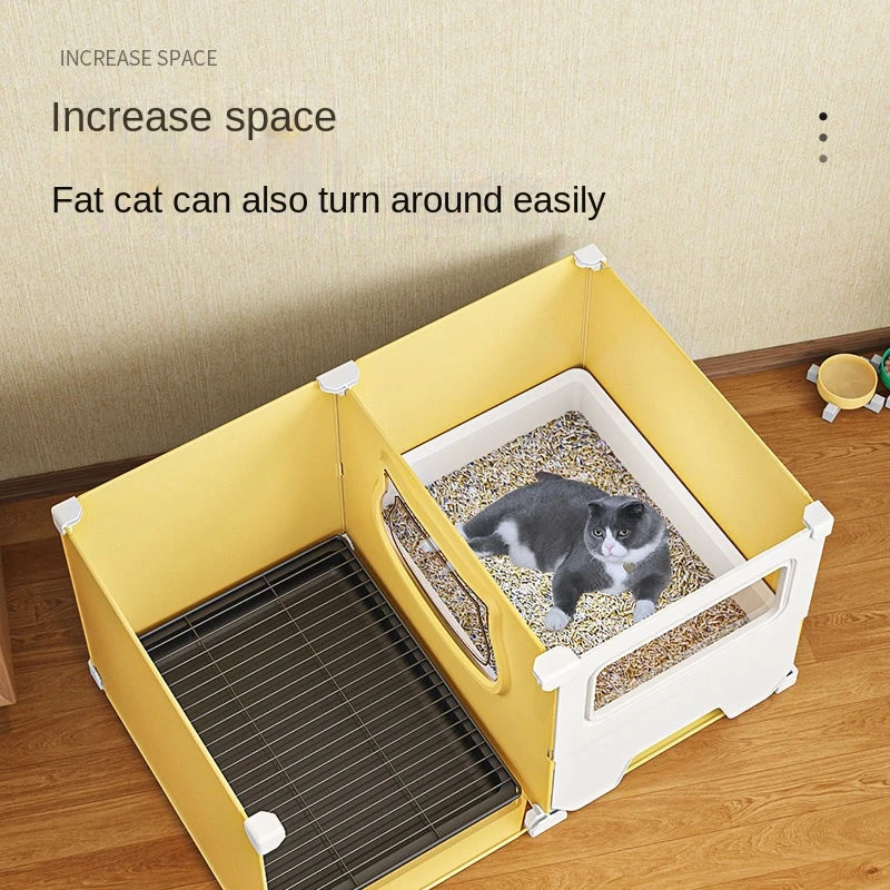 Fully Enclosed Litter Box Corridor Type Large Splash-Proof Drawer Toilet Deodorant Easy to Clean Pet Supplies with Sand Shovel