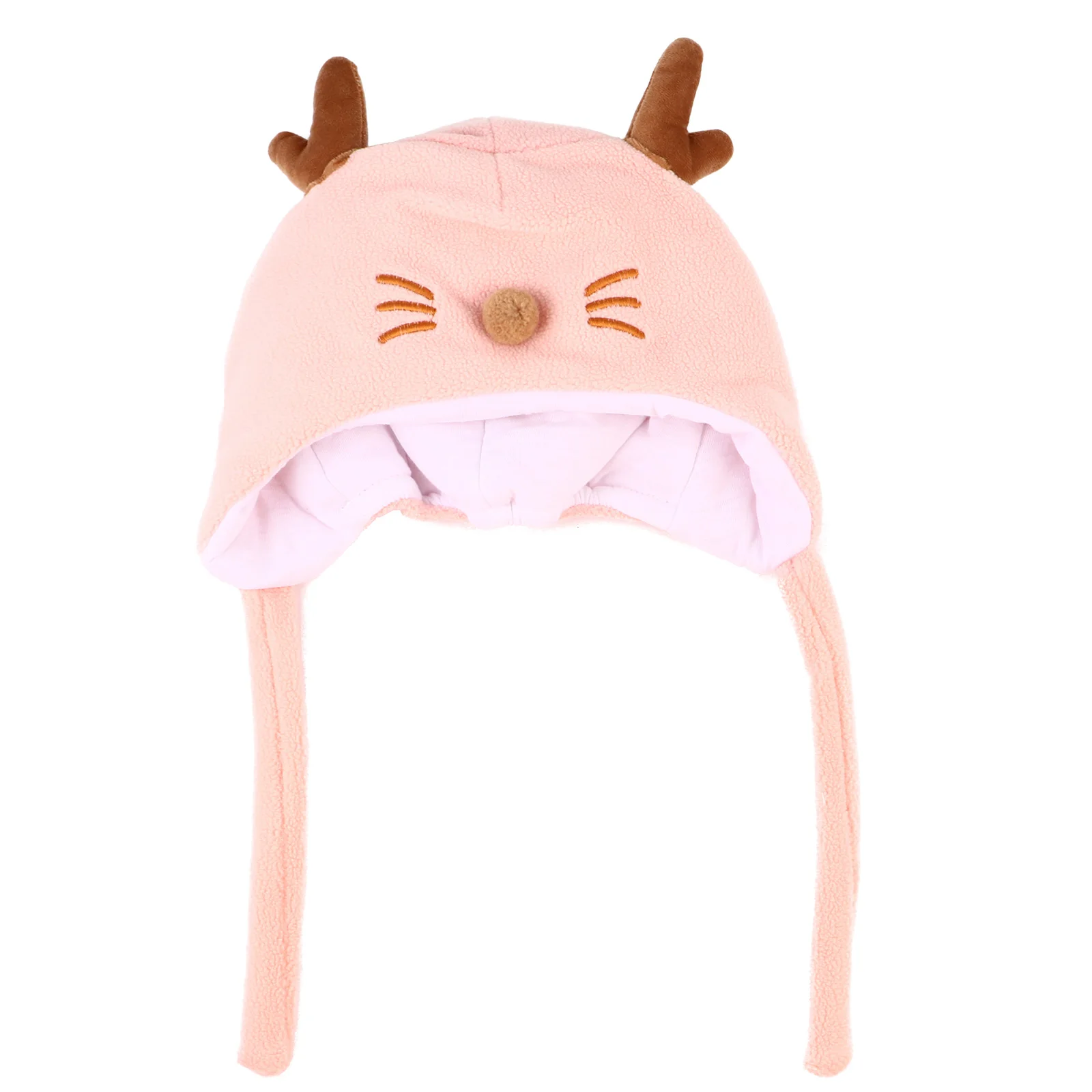 

1 pc Cotton-plated Hood Baby Winter Hat Pink Ear Flap Newborn Soft Lining Warm Windproof Sun Protection Infant Care